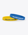 Two Matte Silicone Wristbands Mockup