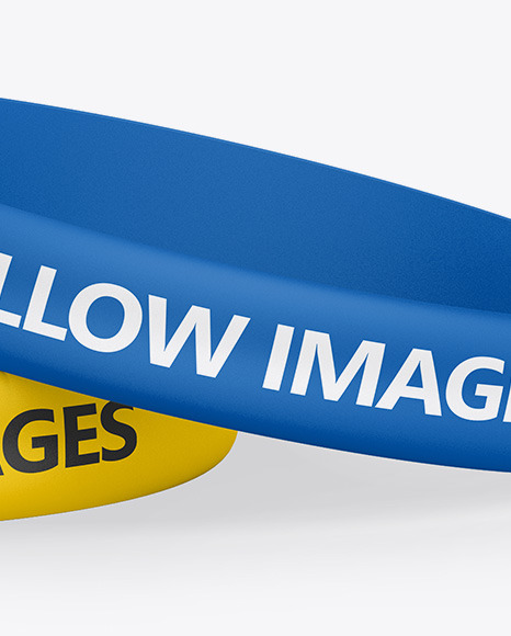 Two Matte Silicone Wristbands Mockup