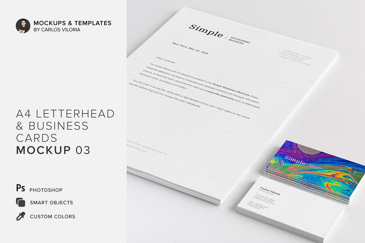 A4 and Business Cards Mockup A4 and Business Cards Mockup