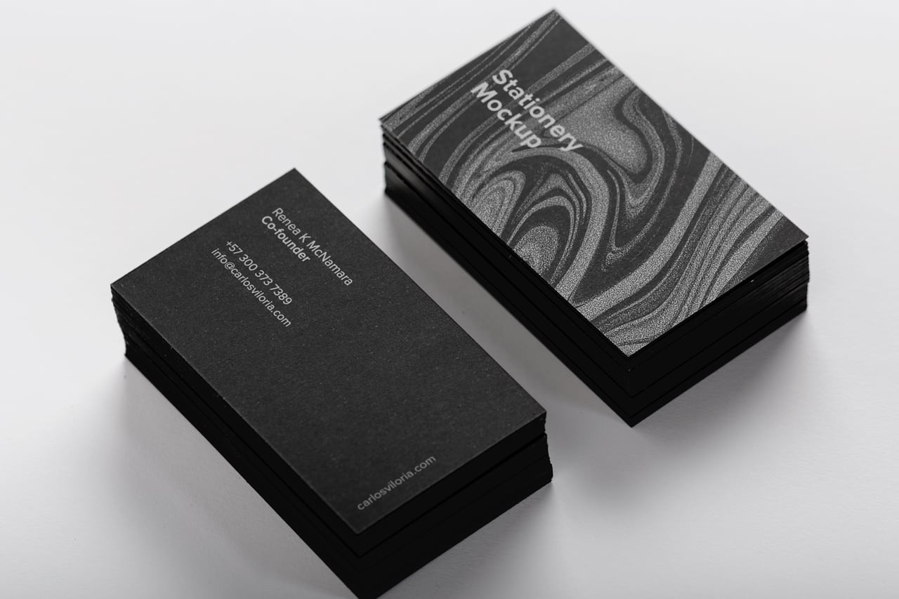 Black Business Card Mockup