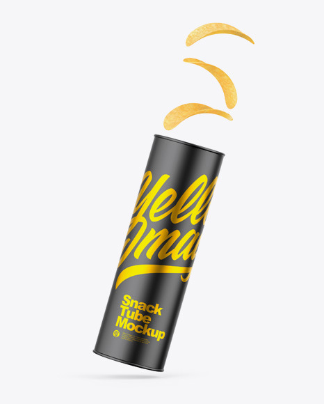 Matte Snack Tube w/ Chips Mockup