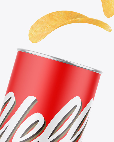 Matte Snack Tube w/ Chips Mockup