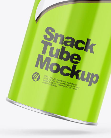 Glossy Snack Tube w/ Chips Mockup