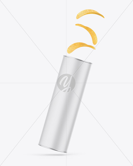 Paper Snack Tube w/ Chips Mockup