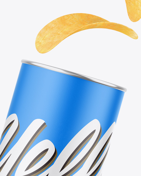 Paper Snack Tube w/ Chips Mockup
