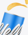 Paper Snack Tube w/ Chips Mockup