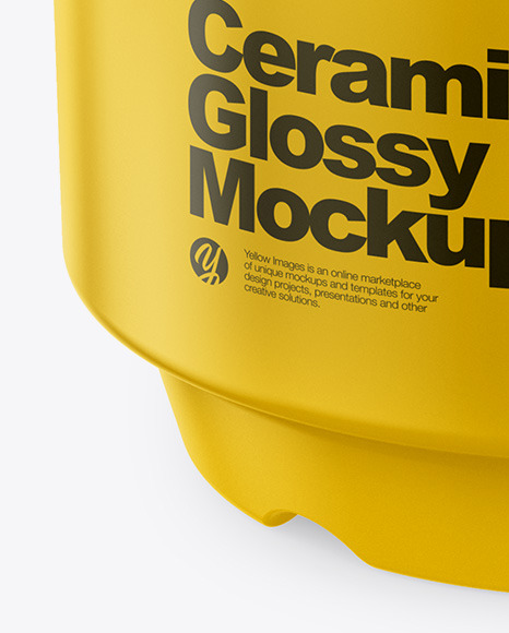 Ceramic Glossy Cup Mockup (High-Angle Shot)