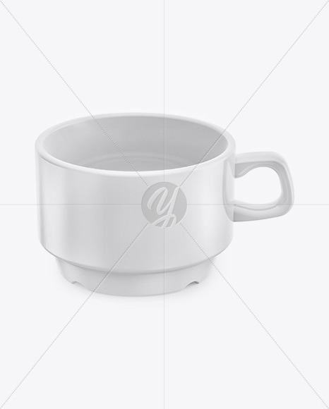 Ceramic Glossy Cup Mockup (High-Angle Shot)