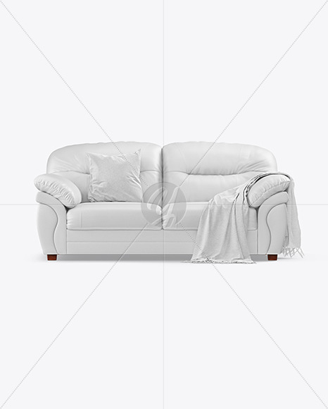 Couch with Pillow and Blanket Mockup