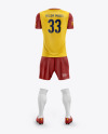 Men’s Full Soccer Kit with Crew Neck Jersey mockup (Back View)