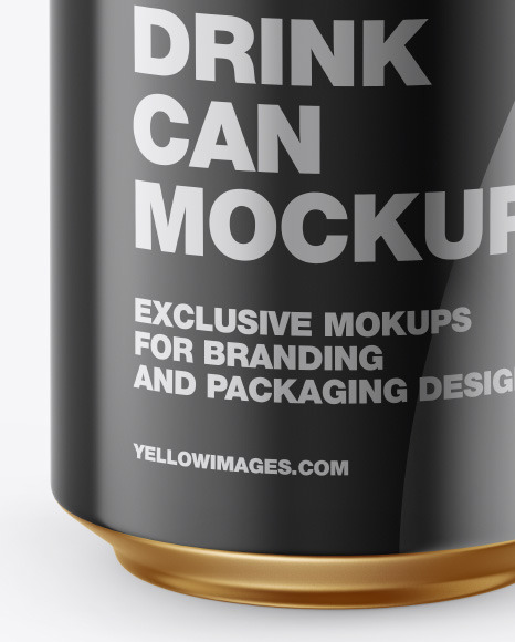 Glossy Metallic Drink Can Mockup