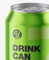 Glossy Metallic Drink Can Mockup