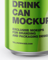 Glossy Metallic Drink Can Mockup