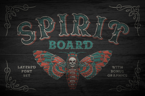 Spirit Board font set - Vector background