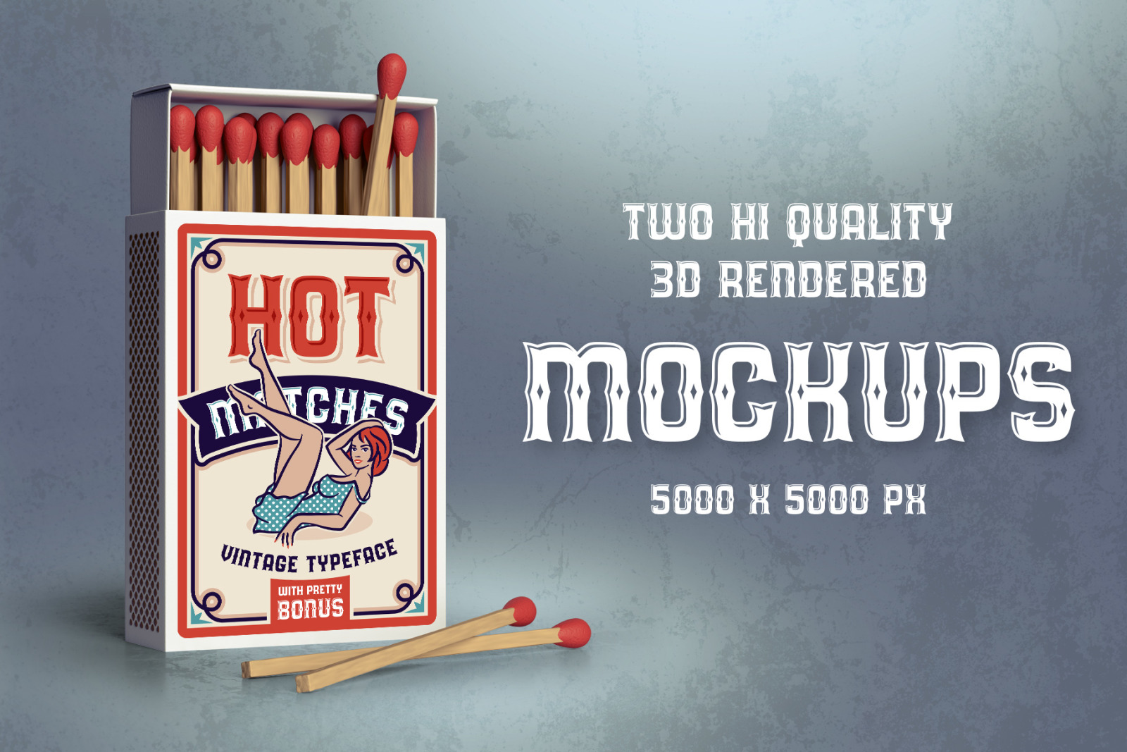 Hot Matches. Font, Mockup, Template!