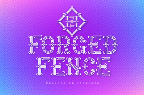 Forged Fence Typeface - Vector background