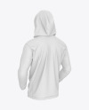 Full-Zip Hooded Sweatshirt Mockup - Back Half Side View