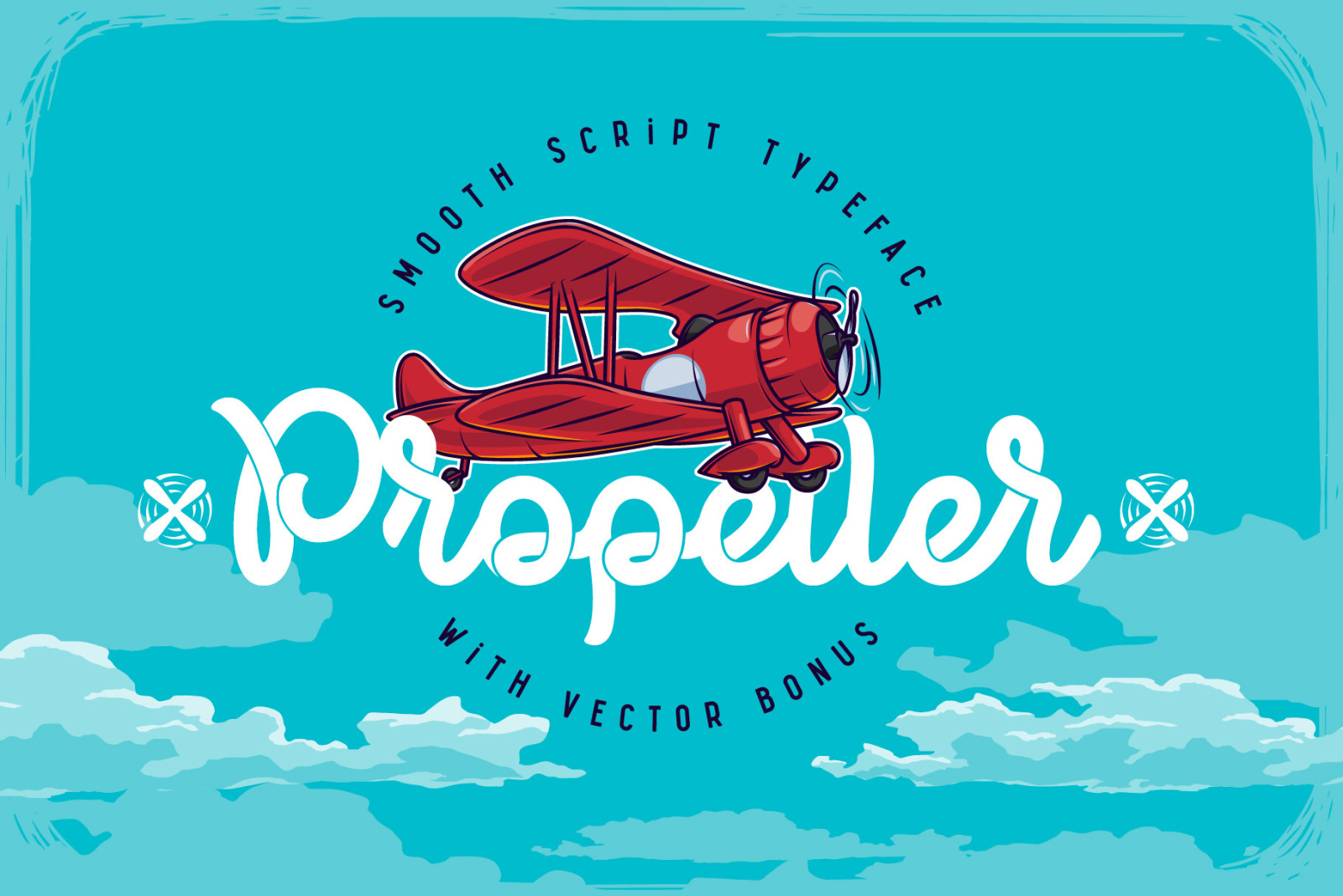 Propeller font + illustration Propeller font + illustration