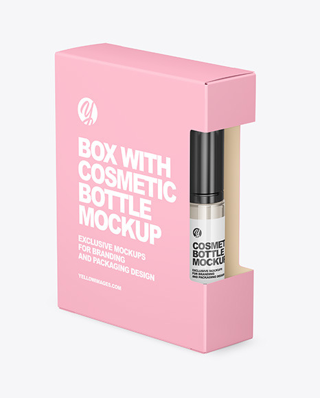 Box with Cosmetic Bottle Mockup