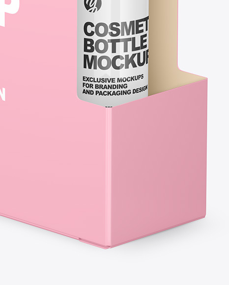 Box with Cosmetic Bottle Mockup