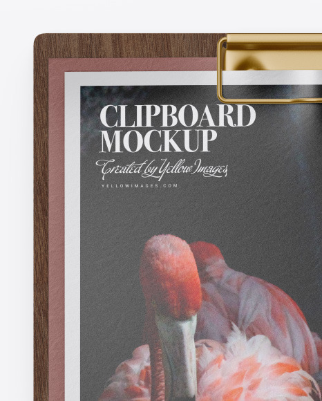 Wooden Clipboard w/ 2 Textured Papers Mockup