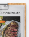 Wooden Clipboard w/ 2 Textured Papers Mockup