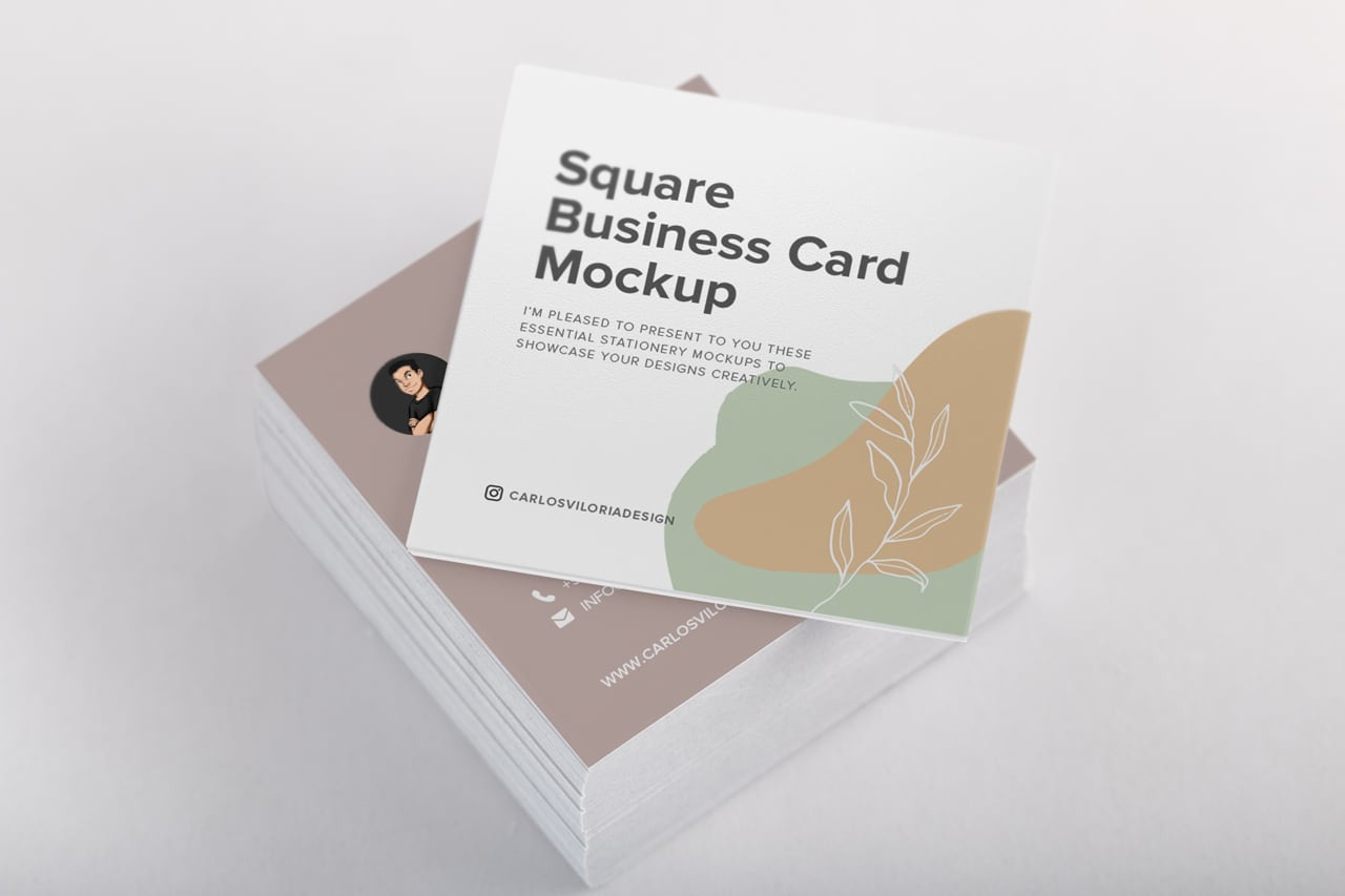 Square Business Cards Mockup 01