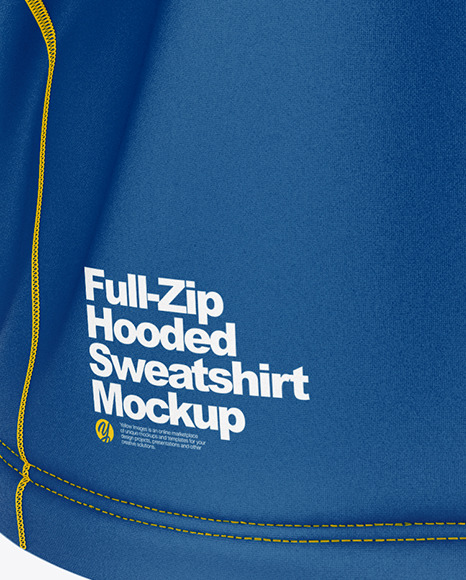 Full-Zip Hooded Sweatshirt Mockup – Back View