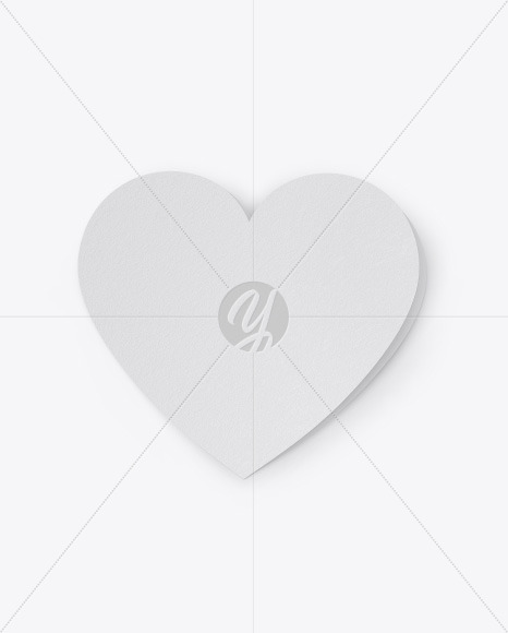 Paper Heart Shaped Card Mockup