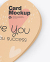 Paper Heart Shaped Card Mockup