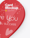 Paper Heart Shaped Card Mockup