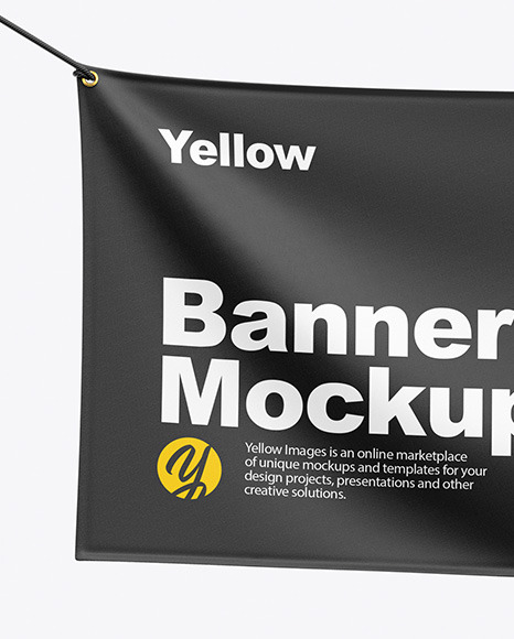 Textile Fabric Banner Mockup