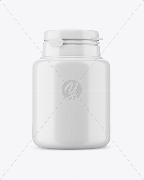 Chewing Gum Plastic Jar Mockup - Front View