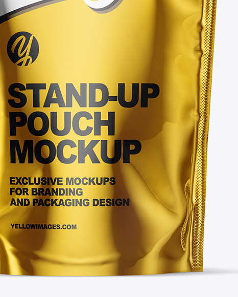 Metallic Stand Up Pouch with Zipper Mockup