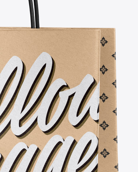 Kraft Shopping Bag w/ Rope Handles Mockup