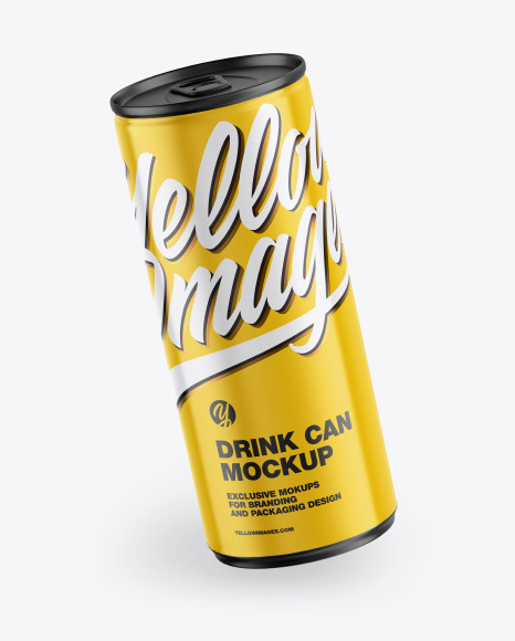 Glossy Drink Can Mockup