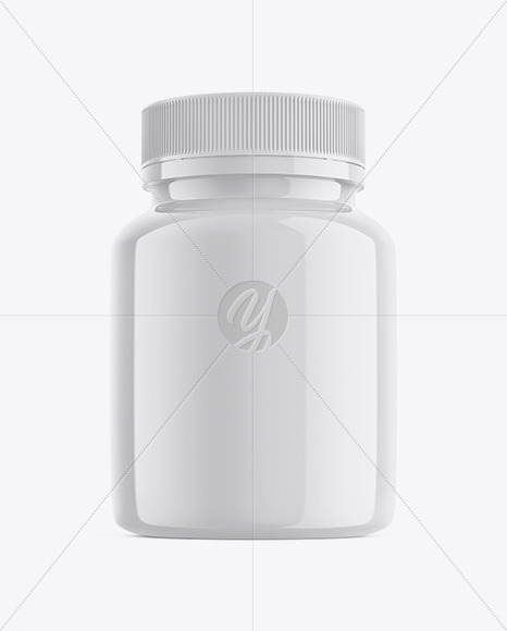 Glossy Plastic Pills Bottle Mockup