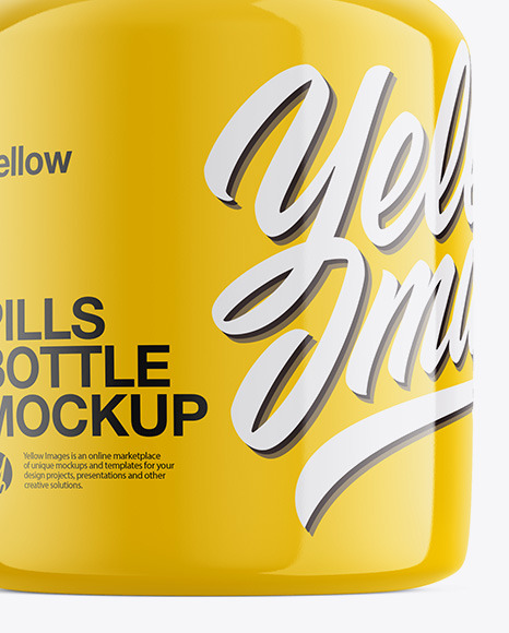 Glossy Plastic Pills Bottle Mockup