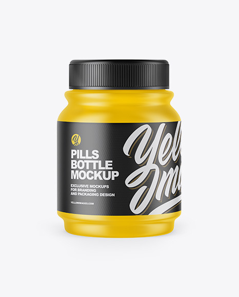 Matte Plastic Pills Bottle Mockup