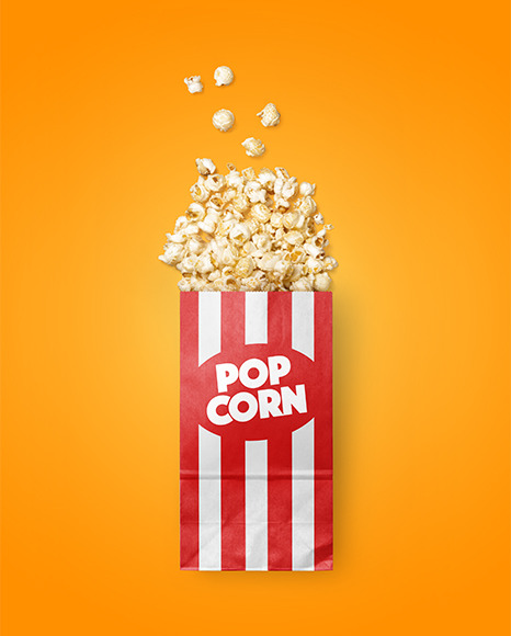 Paper Package w/ Popcorn Mockup