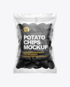 Bag With Black Potato Chips Mockup