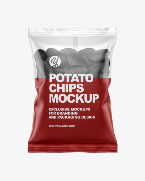 Bag With Black Potato Chips Mockup