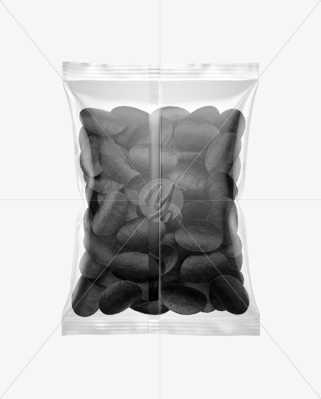 Bag With Black Potato Chips Mockup