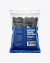 Matte Bag With Black Potato Chips Mockup