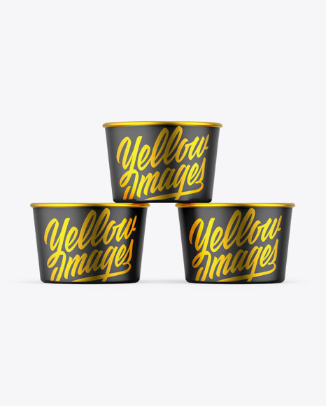 Three Matte Cups Mockup