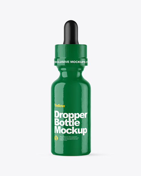 Glass Dropper Bottle W/ Shrink Sleeve Mockup