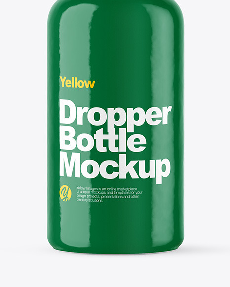 Glass Dropper Bottle W/ Shrink Sleeve Mockup