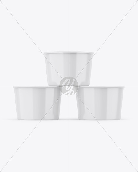 Three Glossy Cups Mockup