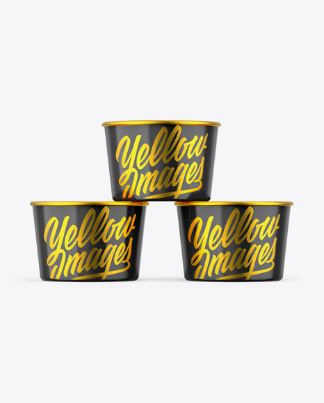 Three Glossy Cups Mockup