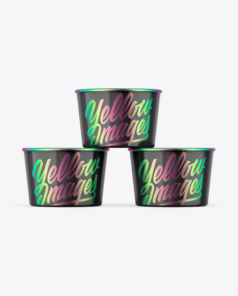 Three Glossy Cups Mockup